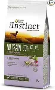 Sac True Instinct sans céréales de deux kilos, pour chien